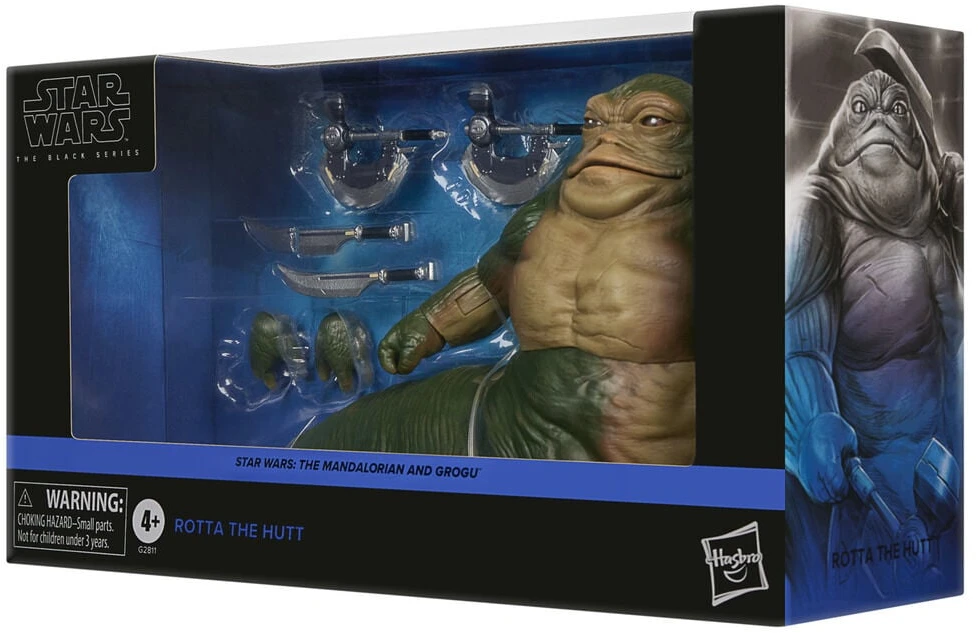 Hasbro Star Wars The Mandalorian and Grog Rotta The Hutt figure 16cm