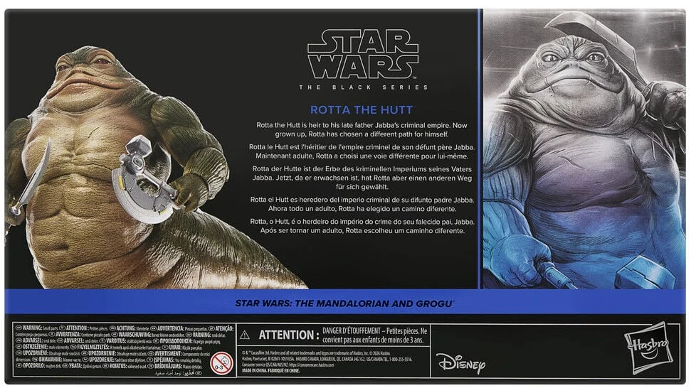 Hasbro Star Wars The Mandalorian and Grog Rotta The Hutt figure 16cm