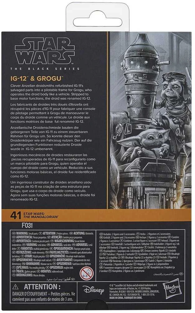 Hasbro Star Wars The Mandalorian IG-12 & Grogu set figures 15cm