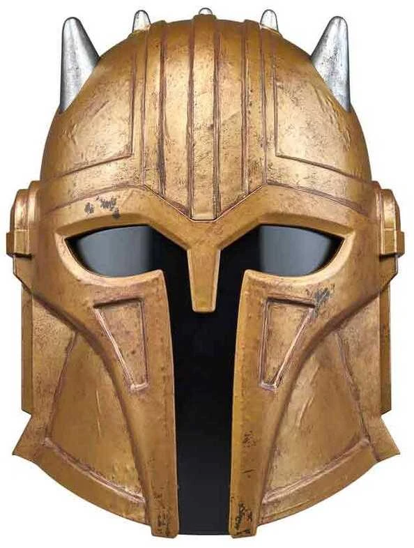 Kostiumo aksesuaras - Hasbro Star Wars The Juodas Series The Armorer's Helmet (replica, elektroninės funkcijos, kietas plastikas)
