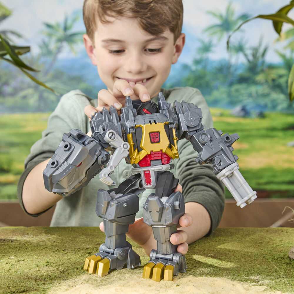 TRANSFORMERS TRANSFORMERIAI Cyberworld figūrėlė Chomp ir Battle Grimlock, 25 cm