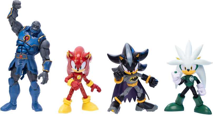 Sonicdc Comics DC x Sonic the Hedgehog – 5 colių figūrėlių rinkinys „Power vs Speed“, 4 vnt. pakuotėje (429094)