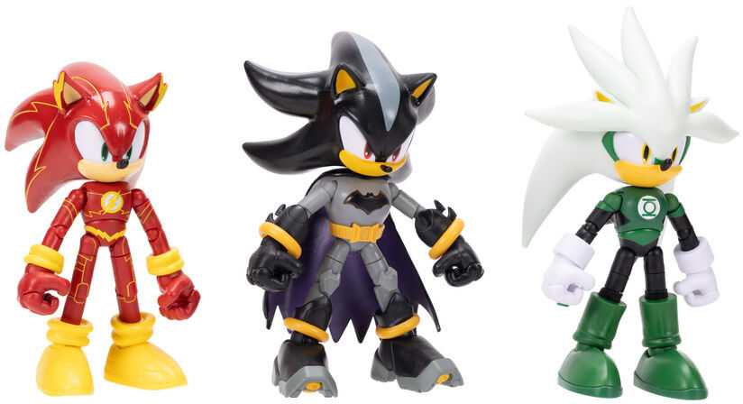 Sonicdc Comics DC x Sonic the Hedgehog – 5 colių figūrėlių rinkinys „Power vs Speed“, 4 vnt. pakuotėje (429094)