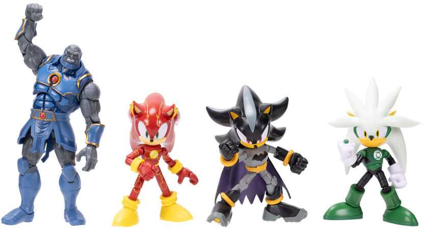 Sonicdc Comics DC x Sonic the Hedgehog – 5 colių figūrėlių rinkinys „Power vs Speed“, 4 vnt. pakuotėje (429094)
