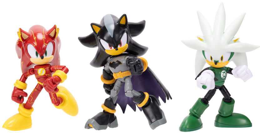 Sonicdc Comics DC x Sonic the Hedgehog – 5 colių figūrėlių rinkinys „Power vs Speed“, 4 vnt. pakuotėje (429094)