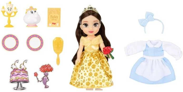 Jakks Disney gražuolė ir pabaisa Belle mini lėlė 16 cm + priedai