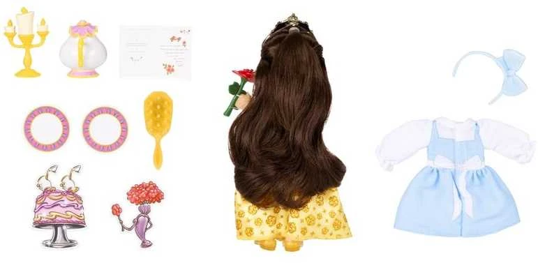 Jakks Disney gražuolė ir pabaisa Belle mini lėlė 16 cm + priedai