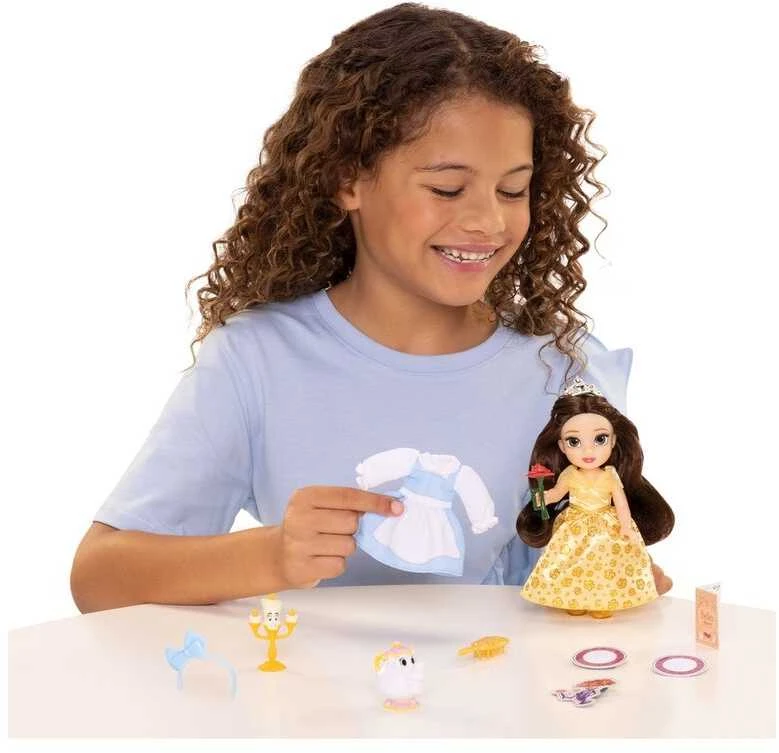 Jakks Disney gražuolė ir pabaisa Belle mini lėlė 16 cm + priedai