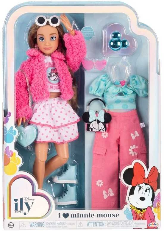 Jakks Pacific Disney ILY 4ever madingų lėlių rinkinys su Minnie Mouse motyvu ir aksesuarais, 30 cm