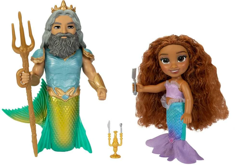 Jakks Pacific Disney The Little Mermaid Ariel + Triton doll 15cm