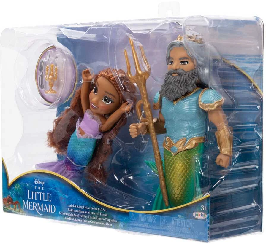 Jakks Pacific Disney The Little Mermaid Ariel + Triton doll 15cm