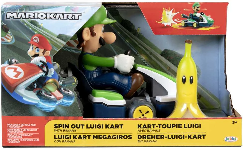 „Jakks Pacific Nintendo“ – 6,5 cm išsukamas Mario Kart – Luigi (408754)