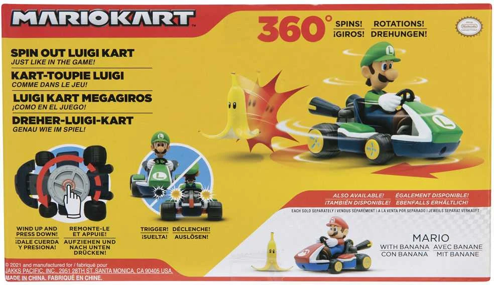 „Jakks Pacific Nintendo“ – 6,5 cm išsukamas Mario Kart – Luigi (408754)