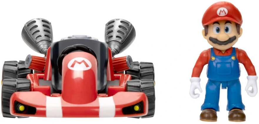 Jakks Pacific „Super Mario Movie“ – figūrėlė su kartingu – Mario (6 cm) (417684) / Figūrėlės / Mario/ Daugiafunkcis