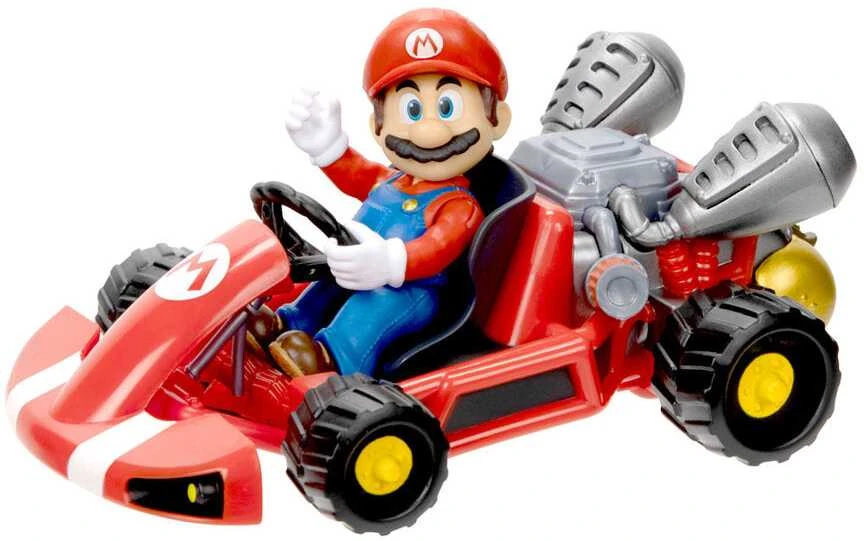 Jakks Pacific „Super Mario Movie“ – figūrėlė su kartingu – Mario (6 cm) (417684) / Figūrėlės / Mario/ Daugiafunkcis