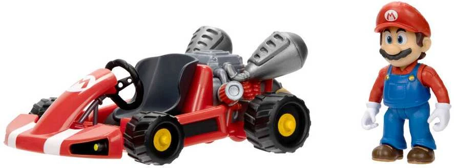 Jakks Pacific „Super Mario Movie“ – figūrėlė su kartingu – Mario (6 cm) (417684) / Figūrėlės / Mario/ Daugiafunkcis