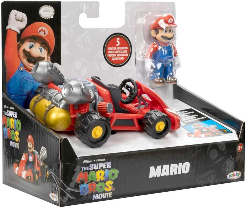Jakks Pacific „Super Mario Movie“ – figūrėlė su kartingu – Mario (6 cm) (417684) / Figūrėlės / Mario/ Daugiafunkcis