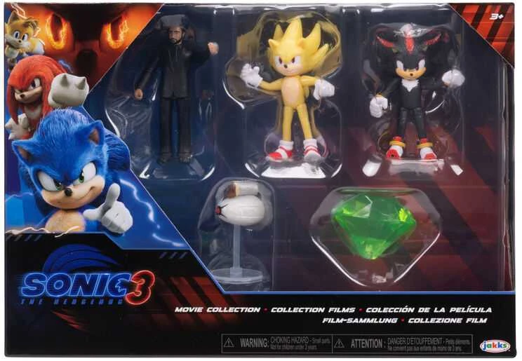 Jakks Pacific „Sonic 3 The Hedgehog“ 5 dalių figūrėlių rinkinys, skirtas filmų kolekcijai (3+)