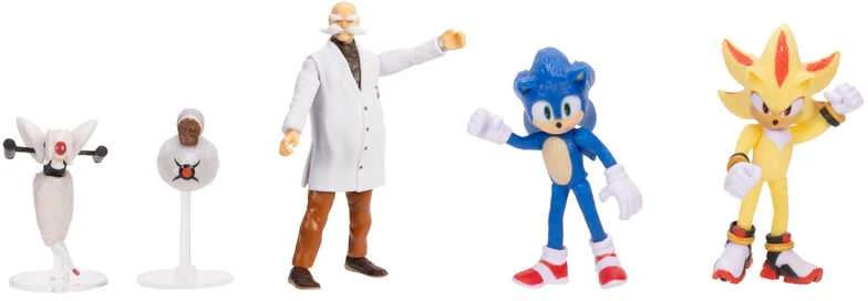 Jakks Pacific „Sonic 3 The Hedgehog“ 5 dalių figūrėlių rinkinys, skirtas filmų kolekcijai (3+)