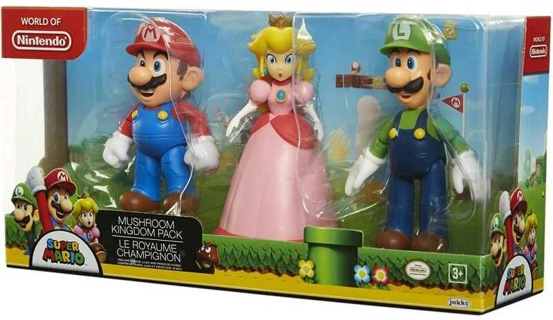 Jakks Pacific Nintendo – 3 pakuočių 10 cm grybų karalystės dioramos rinkinys (64511-4L)