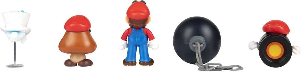 Jakks Pacific Super Mario Bros. rinkinys 5 figūrėlės 6,5 cm