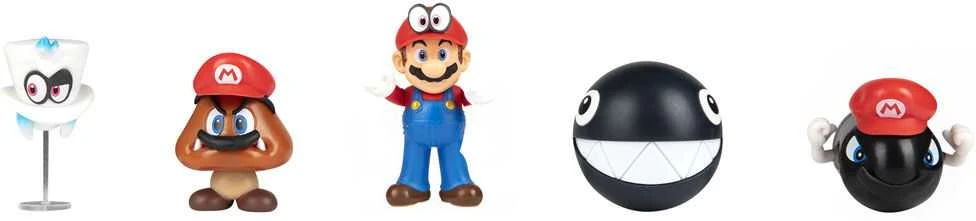 Jakks Pacific Super Mario Bros. rinkinys 5 figūrėlės 6,5 cm