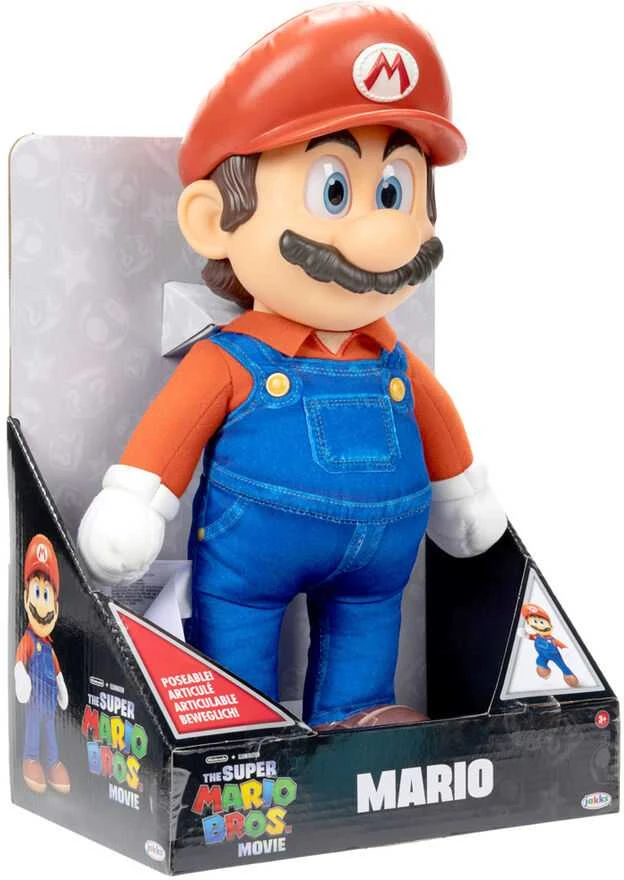 Jakks Pacific „Super Mario Bros. Movie“ pliušinė Mario figūrėlė, 36 cm, 417264, Orbico