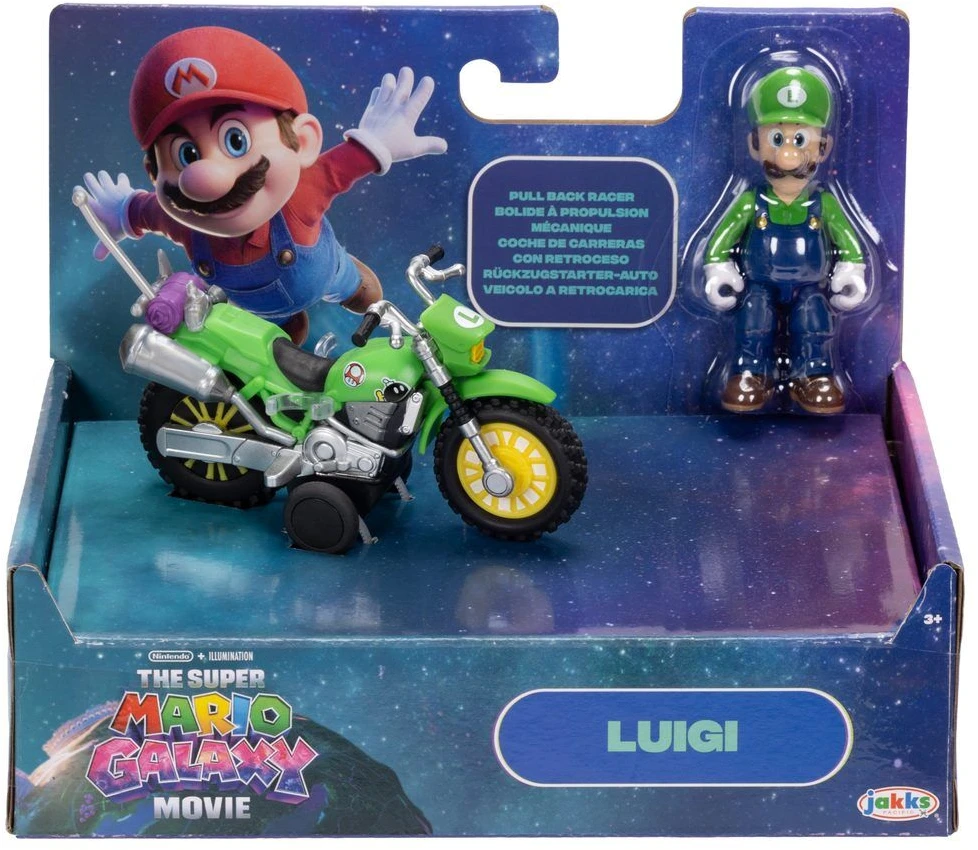 Jakks Pacific Super Mario Galaxy Movie - Luigi with Vehicle Wave 1 (432344)