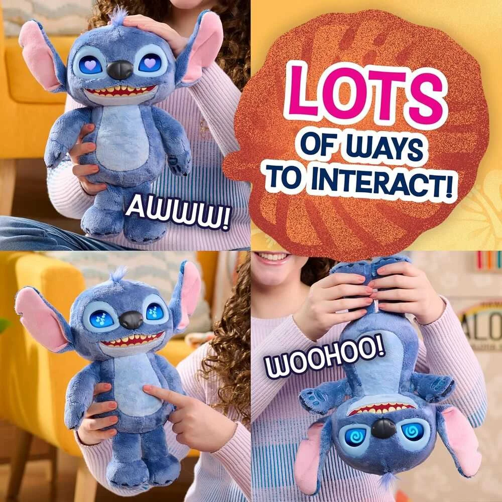 Disney JUST PLAY STITCH Interaktyvus pliušinis nuotaikas keičiantis Stičas, 35 cm