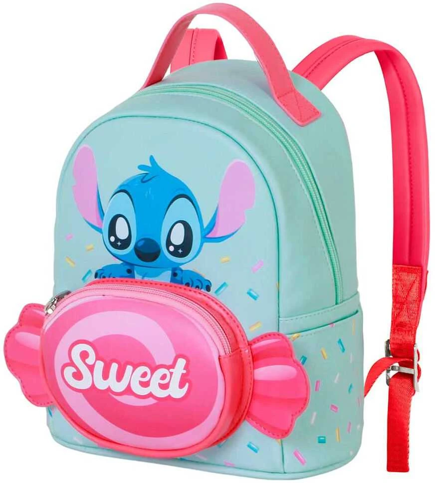 Stitch kuprinė su rožine saldainio formos kišene