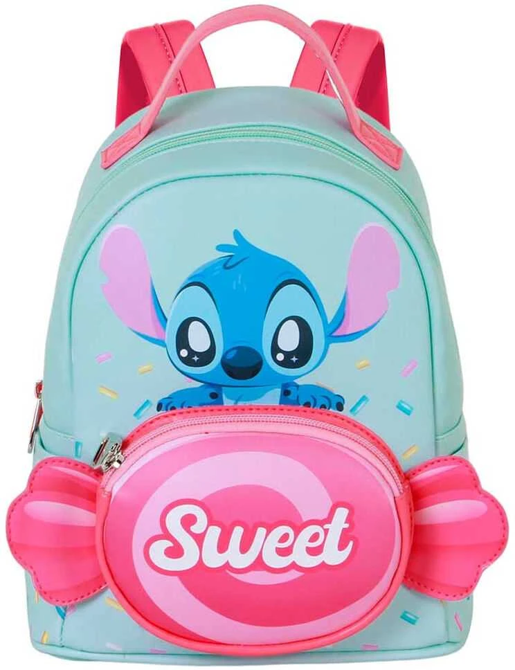 Stich Candy 25 cm kuprinė su rožine saldainio kišene