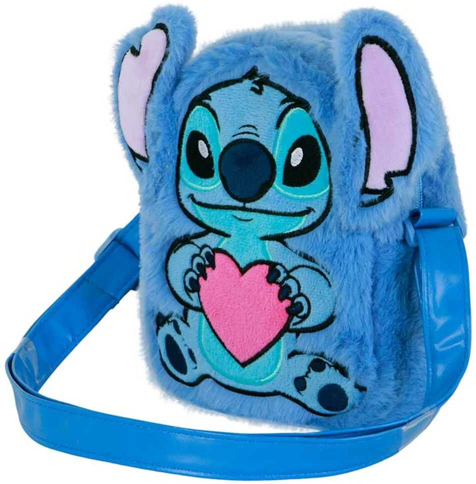 Pūkuota Stitch kuprinė su širdelės aplikacija