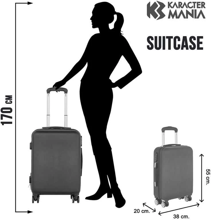 Kelioninis lagaminas Karactermania Wednesday Uniform ABS trolley, 38x55x20 cm