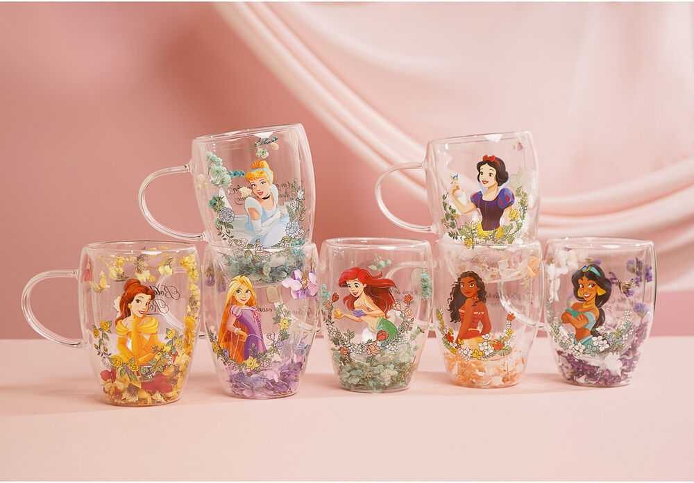 Widdop Co Disney Rapunzel floral decorative glass mug