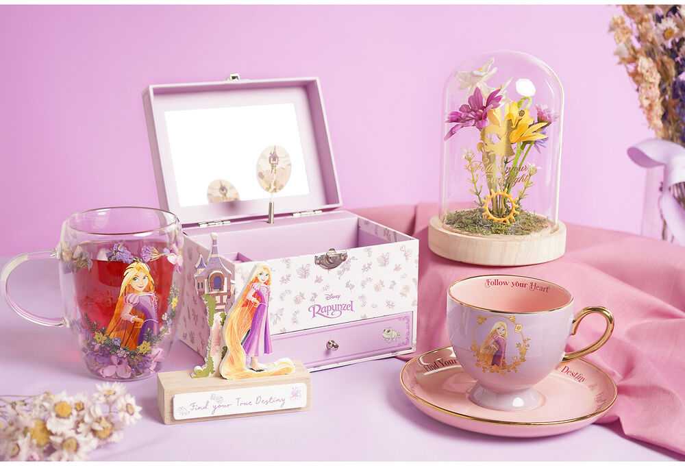 Widdop Co Disney Rapunzel floral decorative glass mug