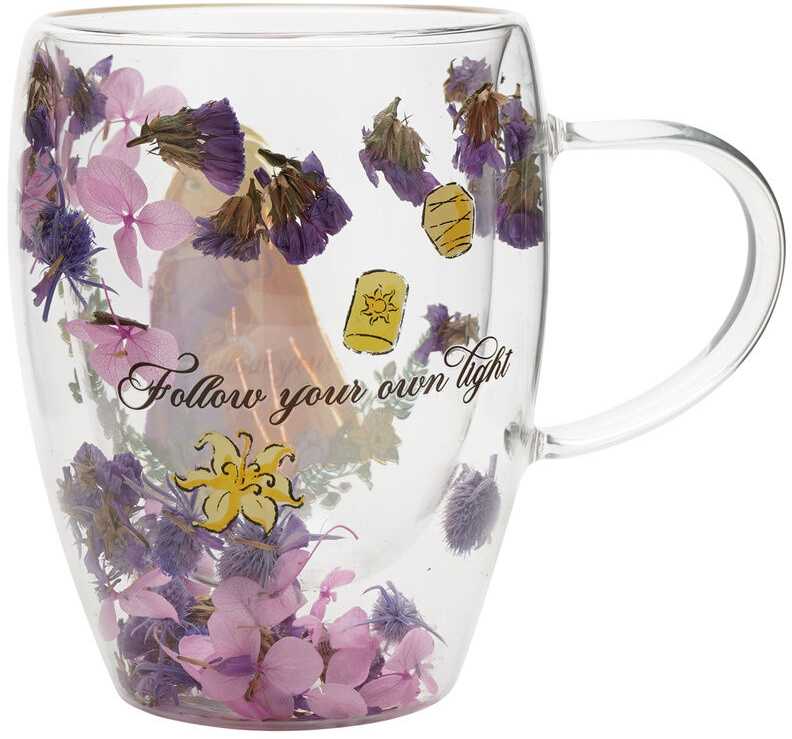 Widdop Co Disney Rapunzel floral decorative glass mug
