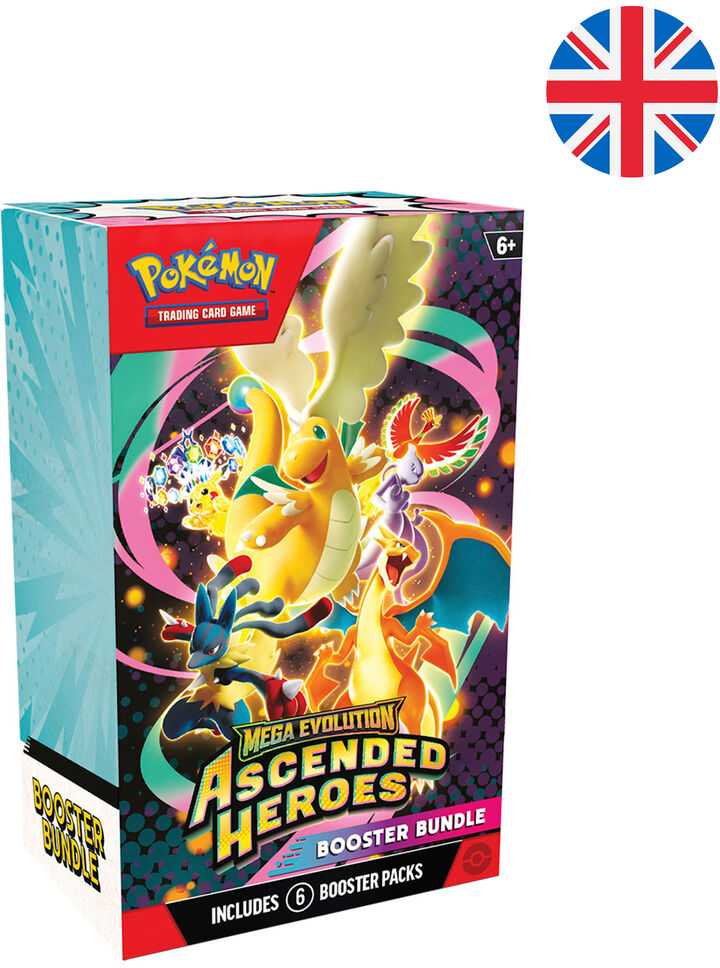 The Pokemon Company Kolekcionuojamų Kortelių Žaidimas - Pokémon TCG Mega Evolution Ascended Heroes Booster Bundle 6 Pakelių + Energijos Kortelės