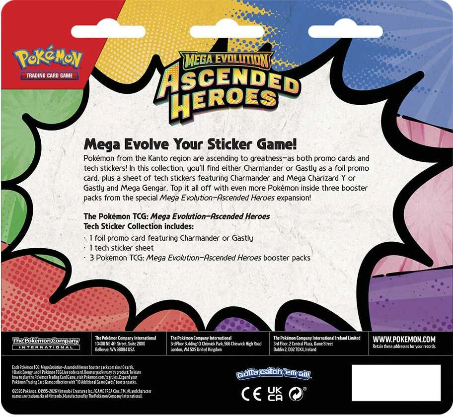 Lipduko kolekcija - Pokémon Mega Evolution: Ascended Heroes Tech Sticker Set