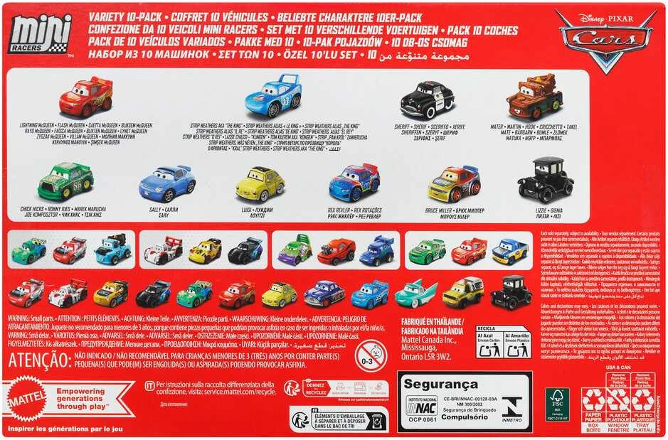 Mattel Disney Pixar Cars blister 10 mini vehicles