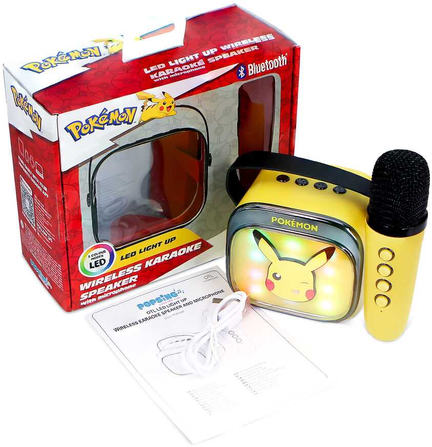 OTL - Belaidis šviečiantis karaoke garsiakalbis su mikrofonu - Pikachu