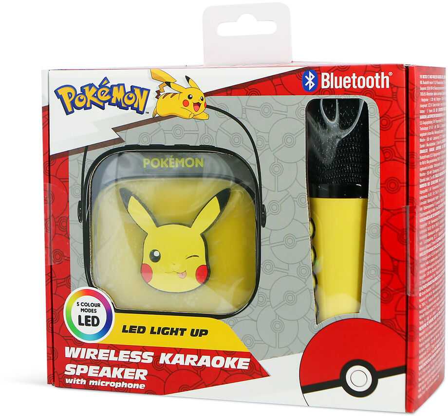 OTL - Belaidis šviečiantis karaoke garsiakalbis su mikrofonu - Pikachu