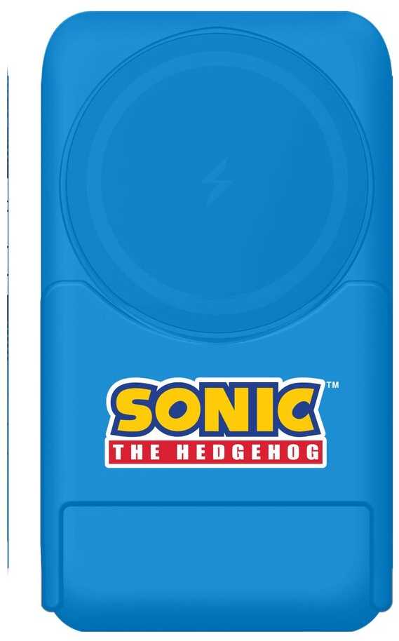 Magnetinis maitinimo blokas OTL 5000 mAh, USB-C 15W, Sonic The Hedgehoh su stovu (mėlyna)