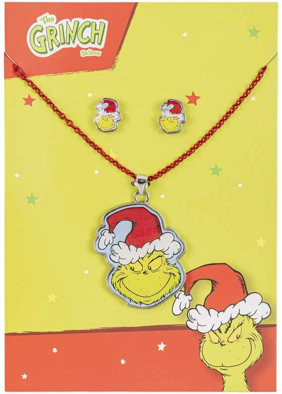Peers Hardy The Grinch Christmas Set pakabukas + earrings