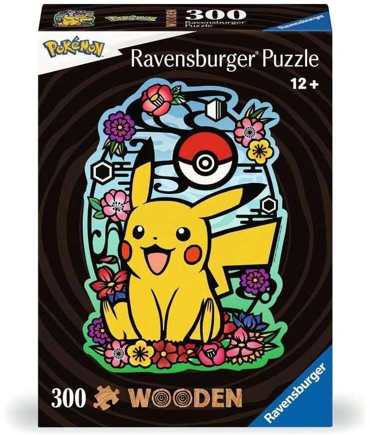 Ravensburger medinė dėlionė 300 vnt. - Pikachu