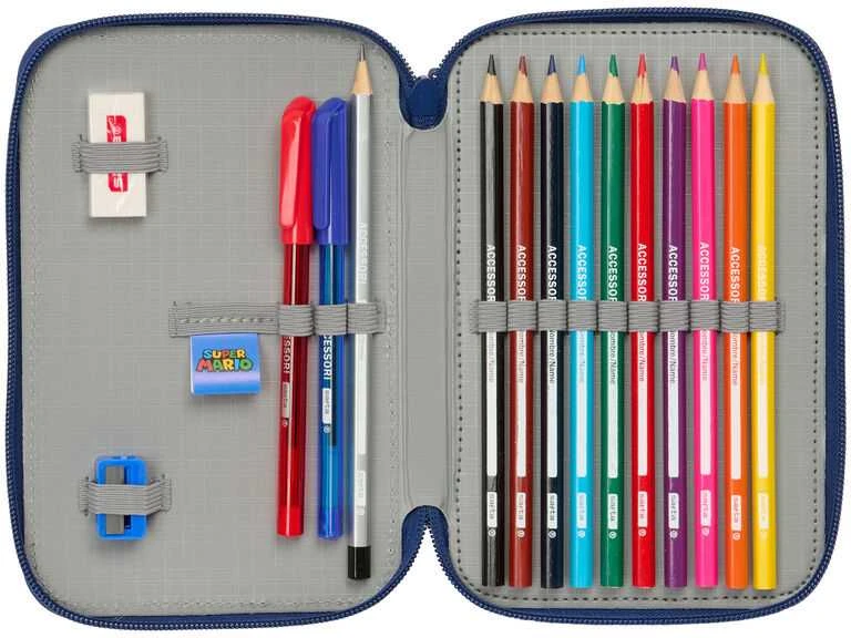 Safta Super Mario Bros Mamma Mia double pencil case 29pcs