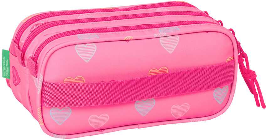 Safta Benetton Heart triple pencil case