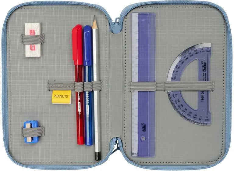 Safta Peanuts Snoopy triple pencil case 37pcs