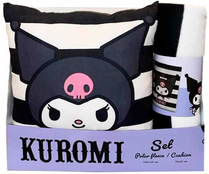 Sanrio Hello Kitty Kuromi polar blanket + cushion set