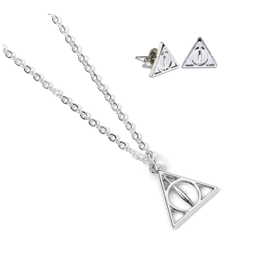 The Carat Shop Harry Potter Deathly Hallows pakabukas and earrings set