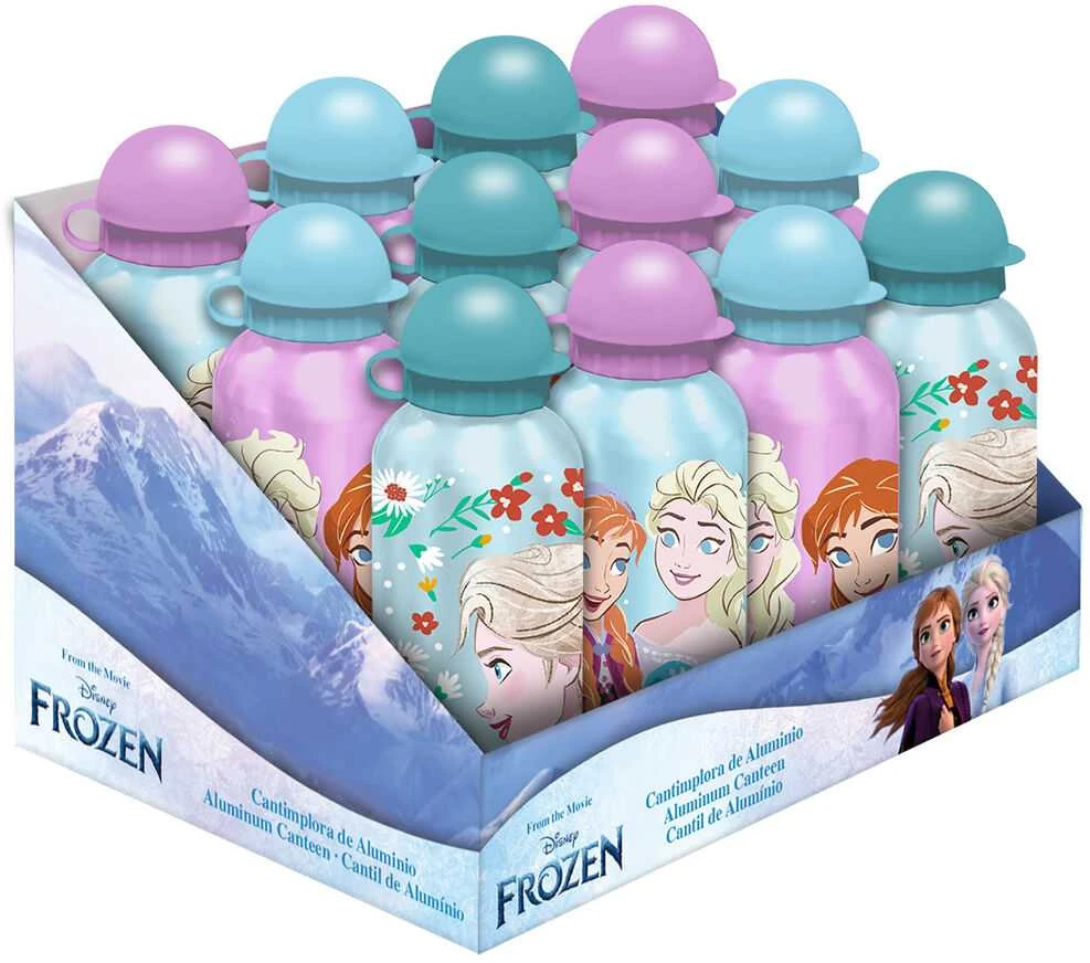 Grajlandia Buteliukas aluminiowa / bidon / korek niekapek / Kraina Lodu Frozen geltona